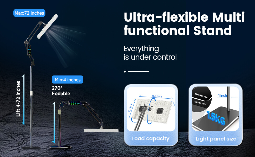 Ultra-flexible Multi Functional Stand - Metrygrow Plant Grow Light